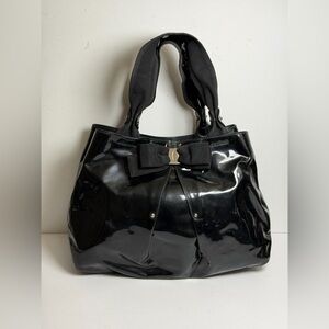 Salvatore Ferragamo Vara Bow Patent Leather Tote Bag